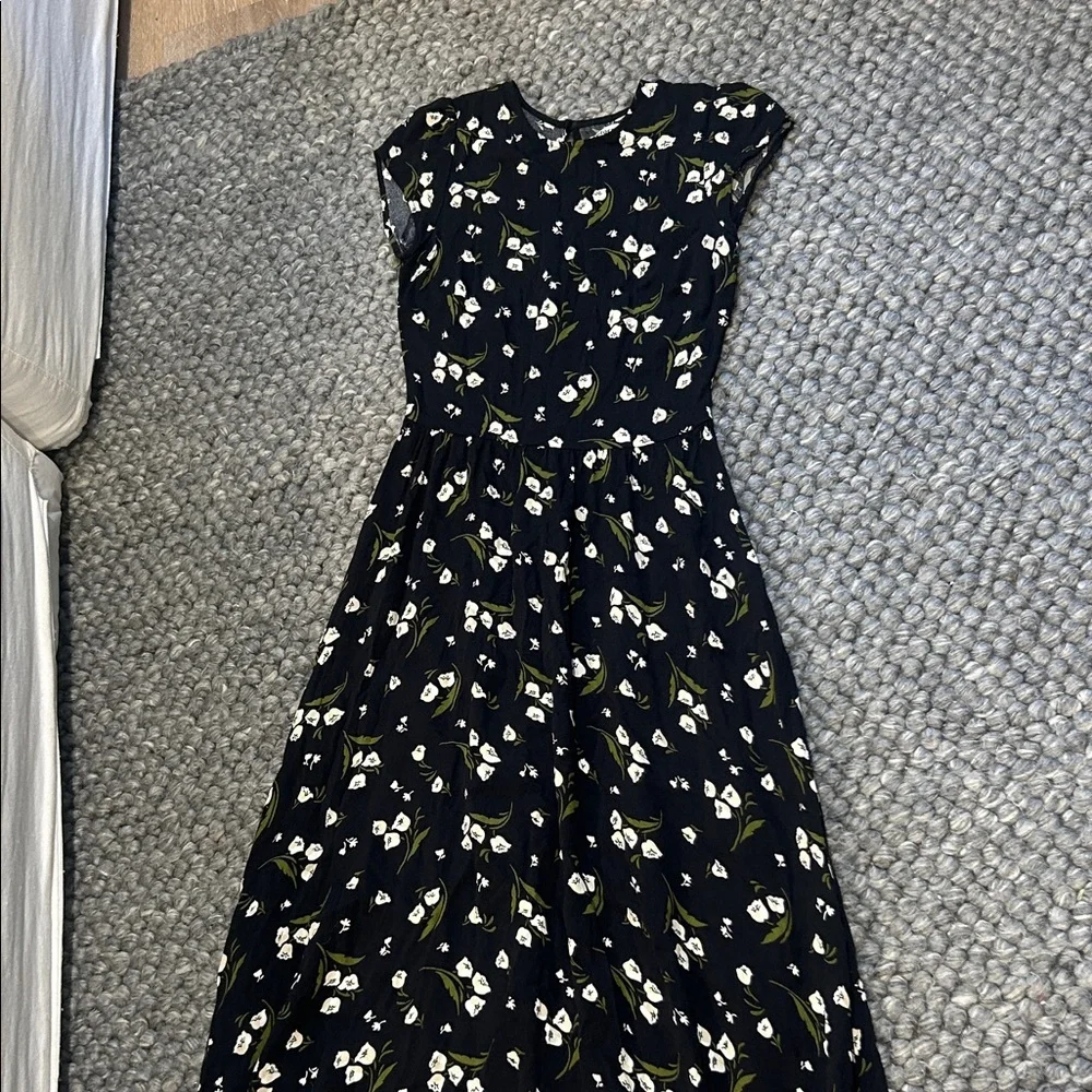 Reformation Gavin Floral Print Cutout Back Midi Dress Size 2 - Picture 4 of 12